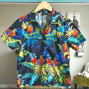Tropical Hawaiian Short Sleeve Button Down Top